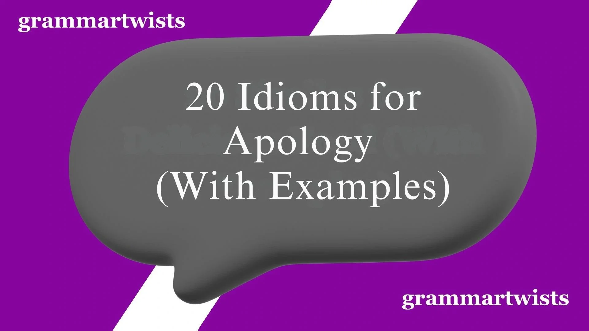 Idioms for Apology