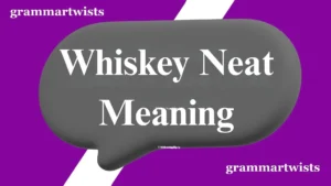 Whiskey Neat Meaning